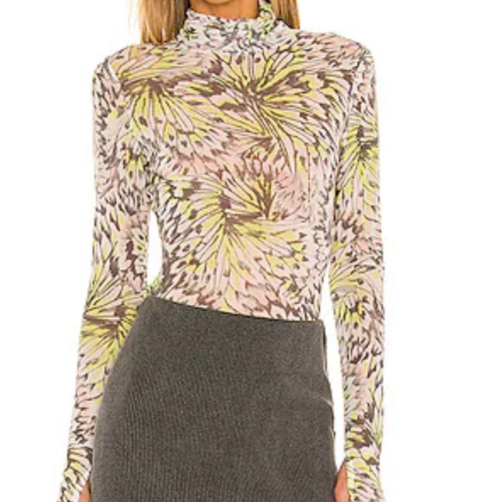Like new, AFRM Zadie mesh top in Femme Papillion